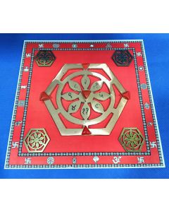Ultima South Helix Frame ( Copper Bhaum Yantra  With Munga ) to Balance the Fire Element of the South, Main Door, Borewell & Open Space at the south, Vastu Dosh Nivaran / Remedies With Sign, Vastu Remedies Product ( 9 INCH ) ( 400 Gram ) 