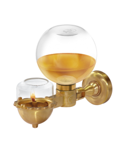 Akhand Deep Akhand Diya Oil Model 150 ml WallMount_Straight_Transparent. Glass Oil Container (Not for Ghee)