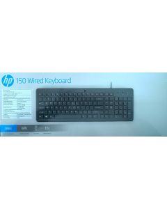 HP 150 Wired USB Keyboard, Quick, Comfy and Ergonomically Design, 12Fn Shortcut Keys, Plug and Play USB Connection and LED Indicator