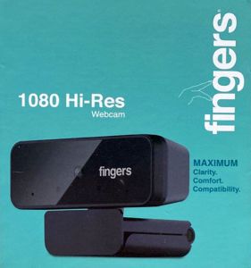 FINGERS 1080 Hi-Res Webcam with 1080p Wide Angle Lens and Built-in Mic supports for PC Desktops and Laptops - HD Video Calling & Recording with up to 1920 x 1080 Pixels