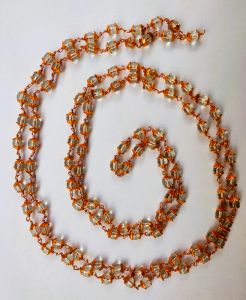 Sphatik / Crystal Mala with Copper Chain and Caps