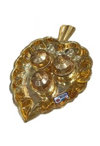 Brass Leaf Shaped Thali for Haldi Kumkum Containers