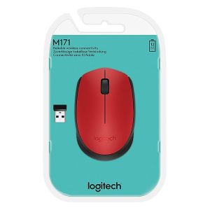 Logitech M171 / Optical Tracking, Ambidextrous Wireless Optical Mouse  (2.4GHz Wireless, Red)