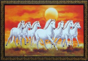Seven Horse Vastu photo Frame (W19.5xH13.5 inch)